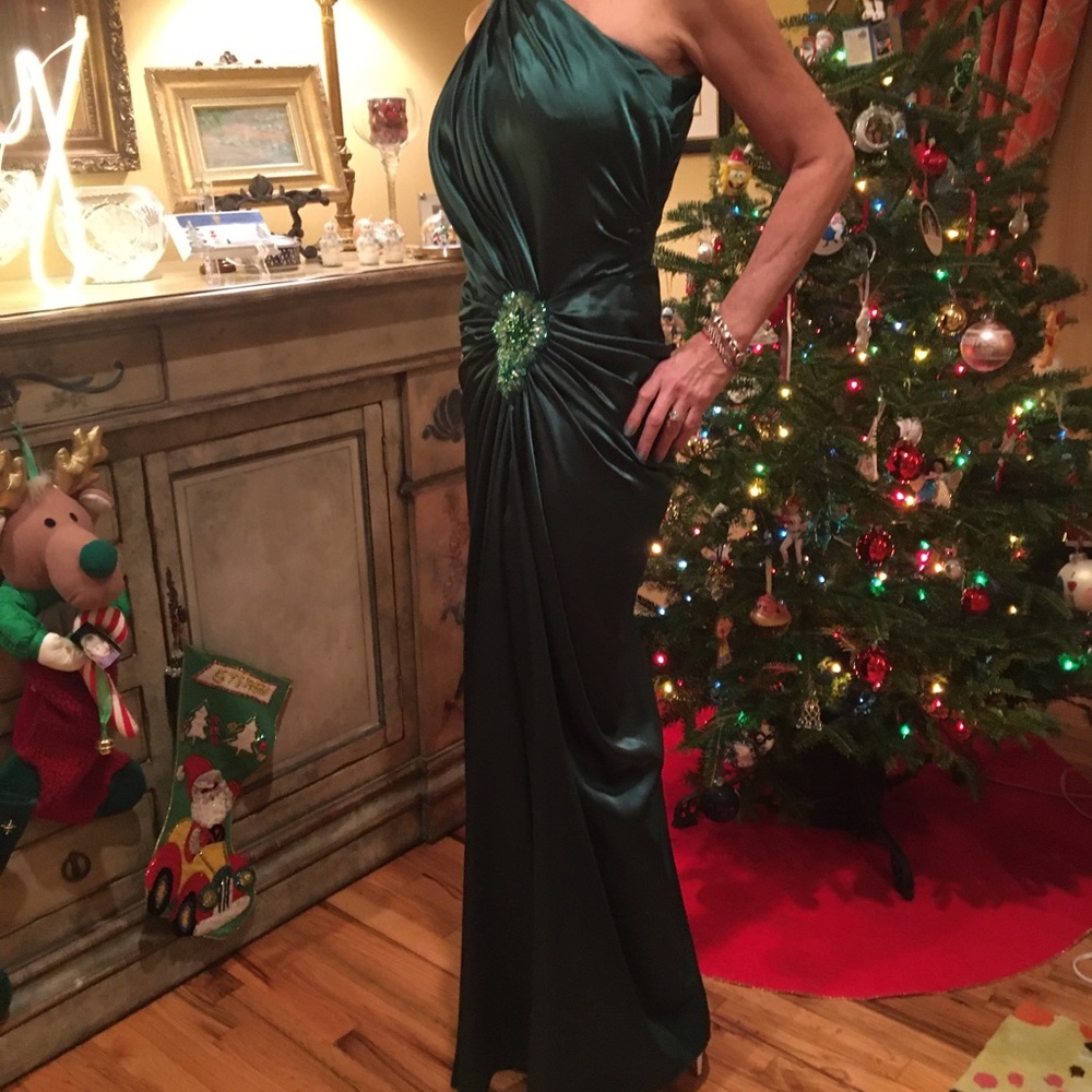 Emerald Green Bling Embellished Gown